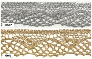 1-1/4" Metallic Cluny Lace - 10 Continuous Yards - Gold and Silver Available!