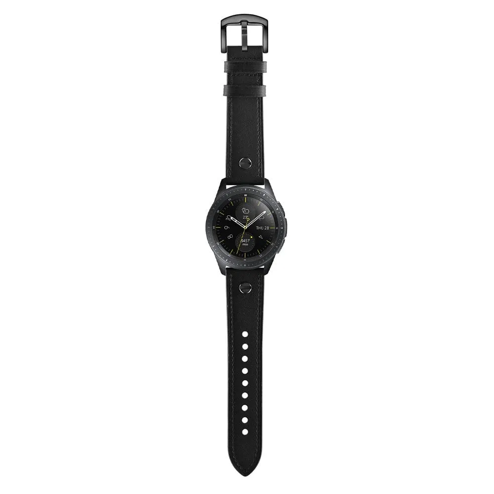 22mm Universal Leather Strap with Screw (Black)