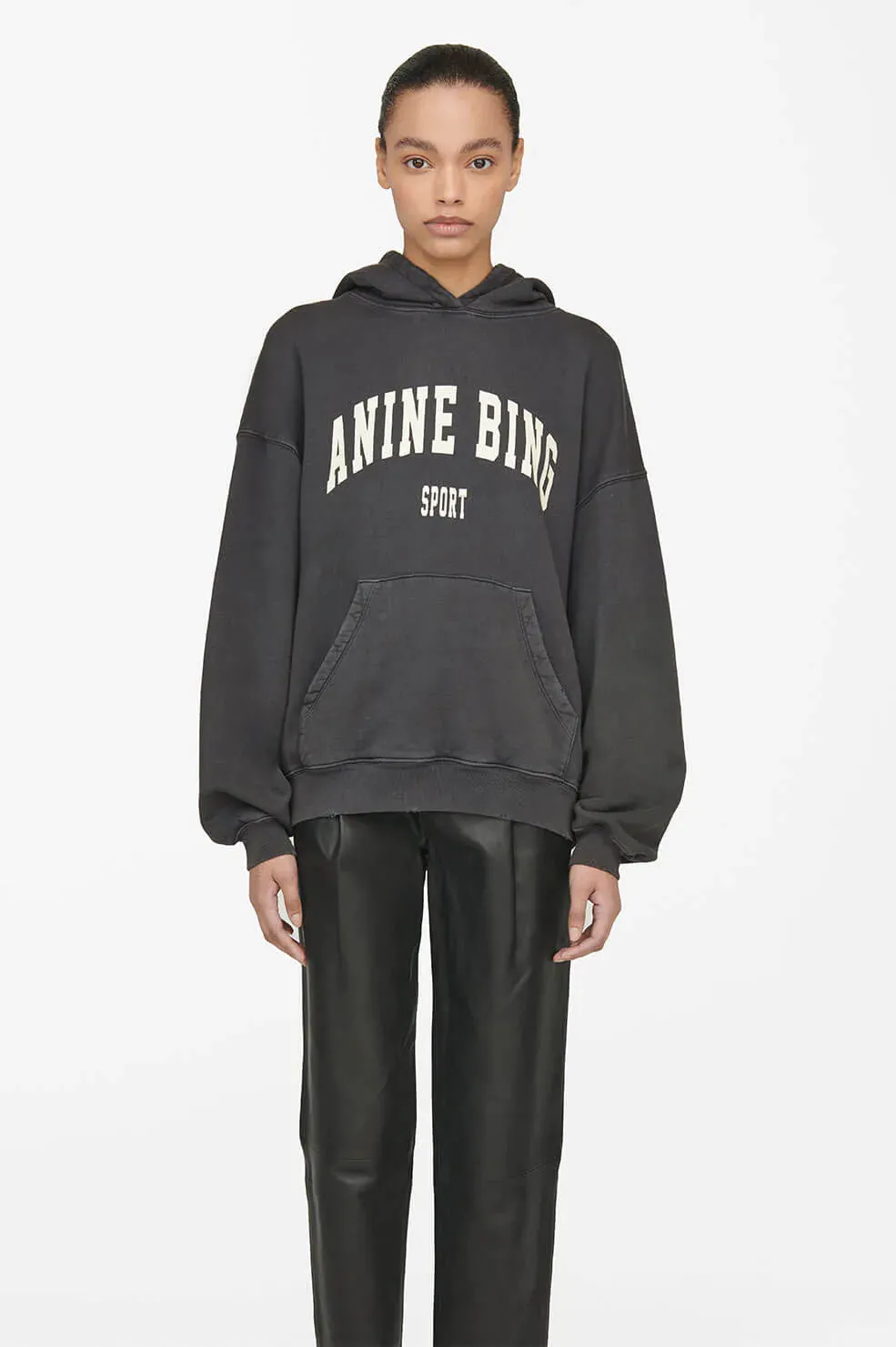 Anine Bing - Harvey Sweatshirt in Washed Black