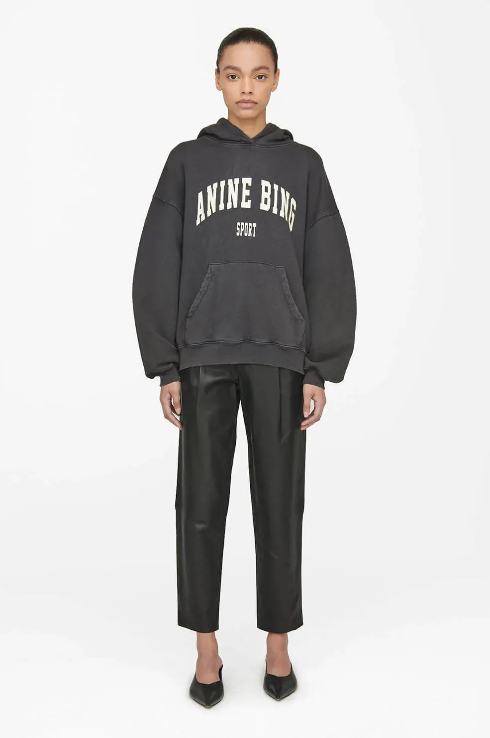 Anine Bing - Harvey Sweatshirt in Washed Black