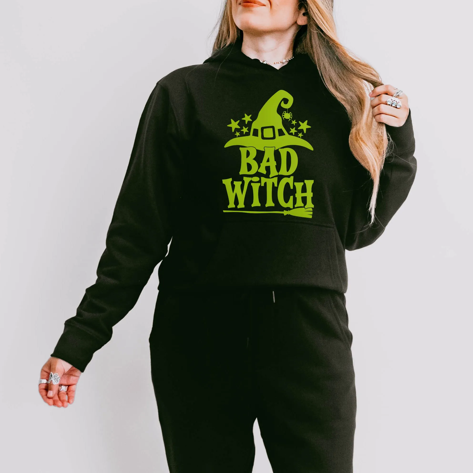 Bad Witch Broom Puff Print | Hoodie