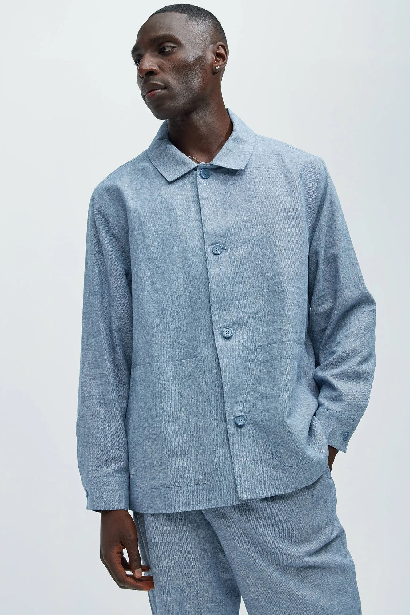 Bahamas Linen Chore Jacket - Blue