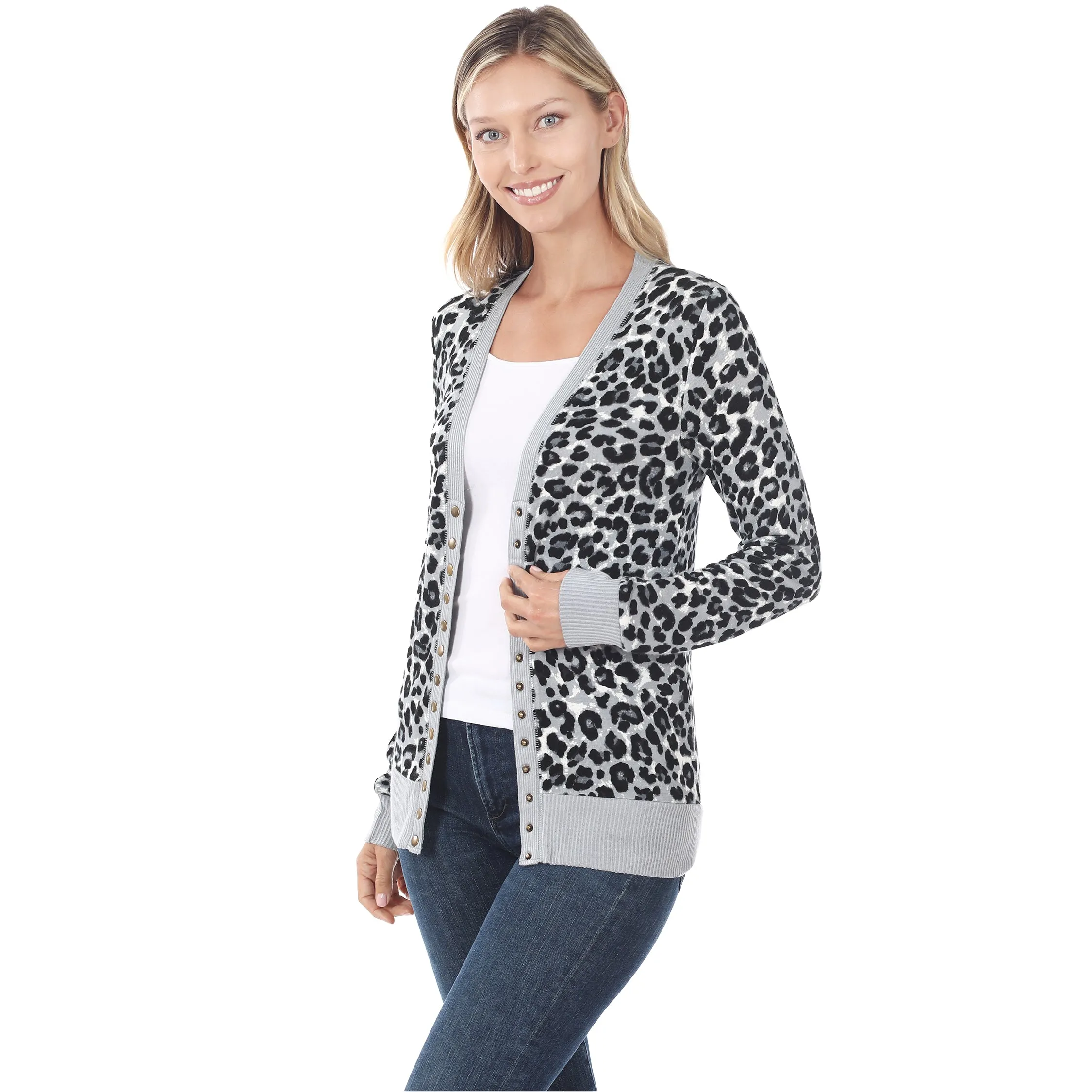 Beautifully Basic Animal Print Snap Cardigans