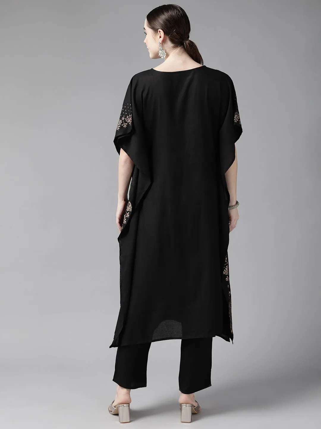 Black Kaftan Kurta Set