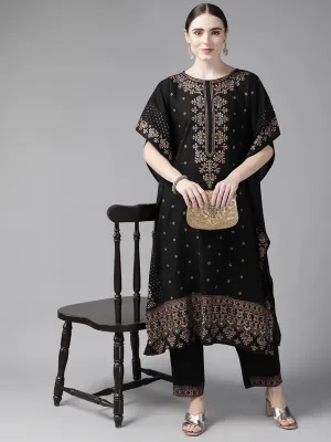 Black Kaftan Kurta Set