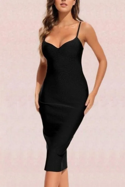 Blanche Bandage Midi Dress - Classic Black