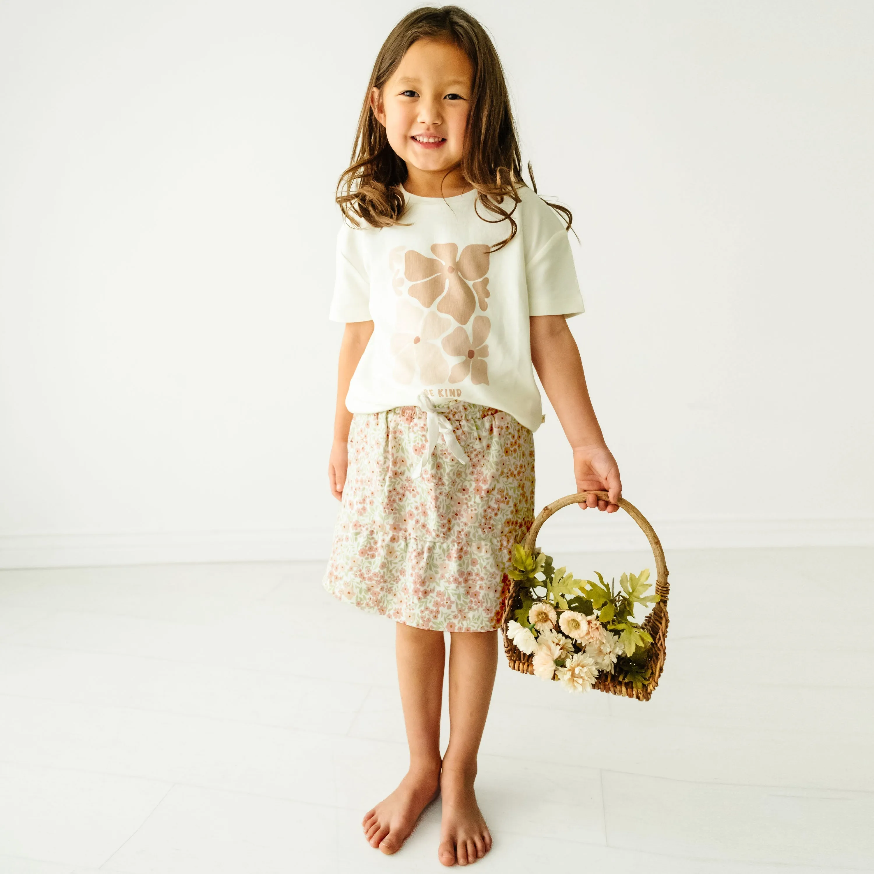 Boxy Tee And Skirt Set - Summer Floral