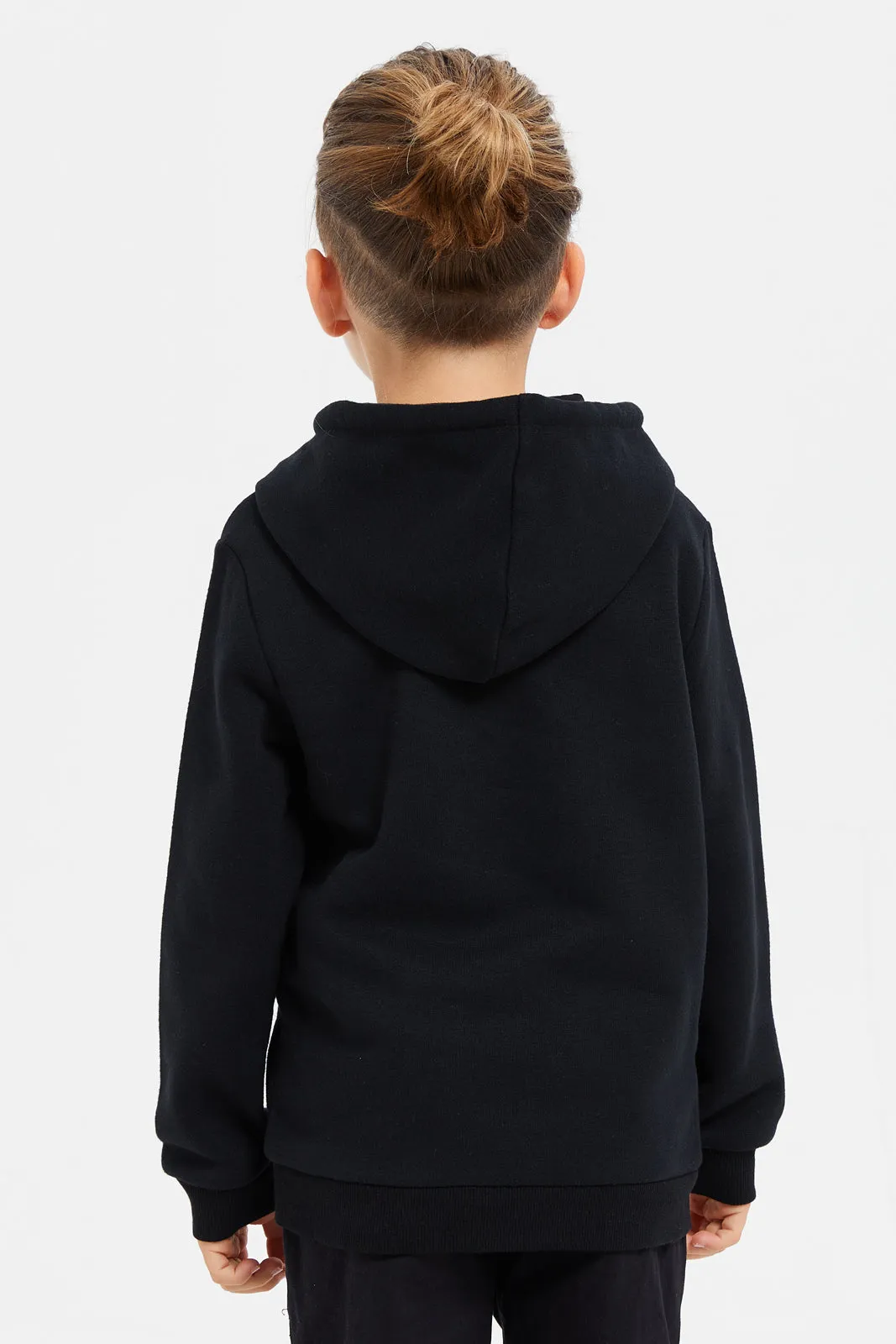 Boys Black Hooded Sweatshirt