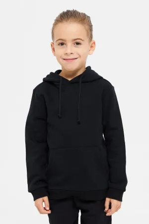 Boys Black Hooded Sweatshirt