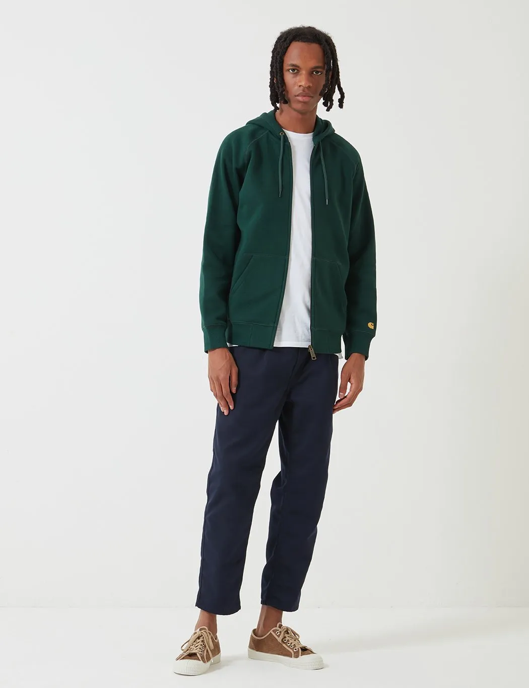 Carhartt-WIP Chase Hooded Zip Jacket - Bottle Green