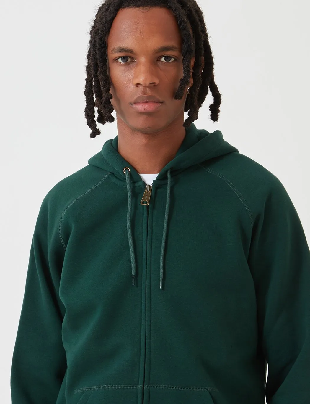 Carhartt-WIP Chase Hooded Zip Jacket - Bottle Green