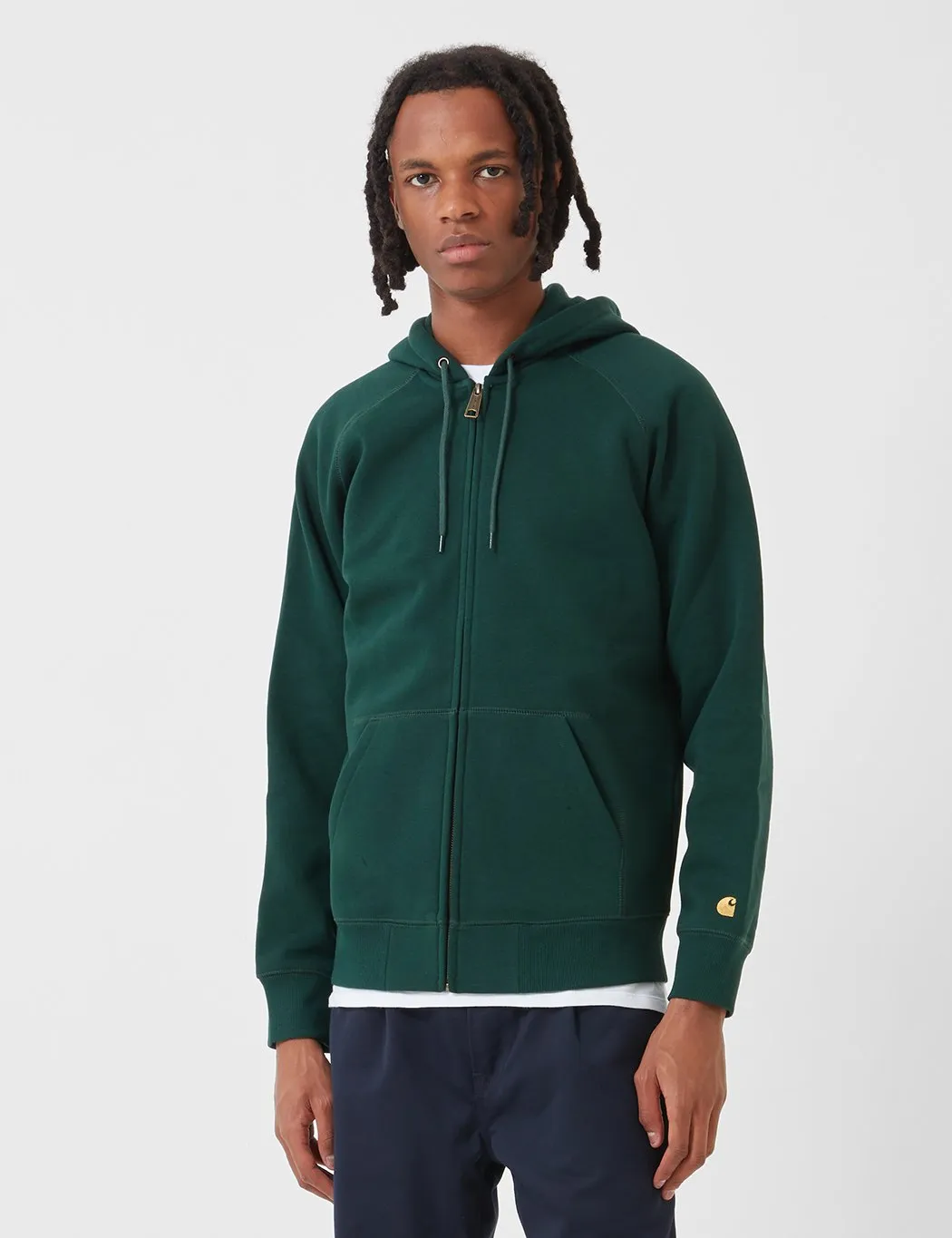 Carhartt-WIP Chase Hooded Zip Jacket - Bottle Green