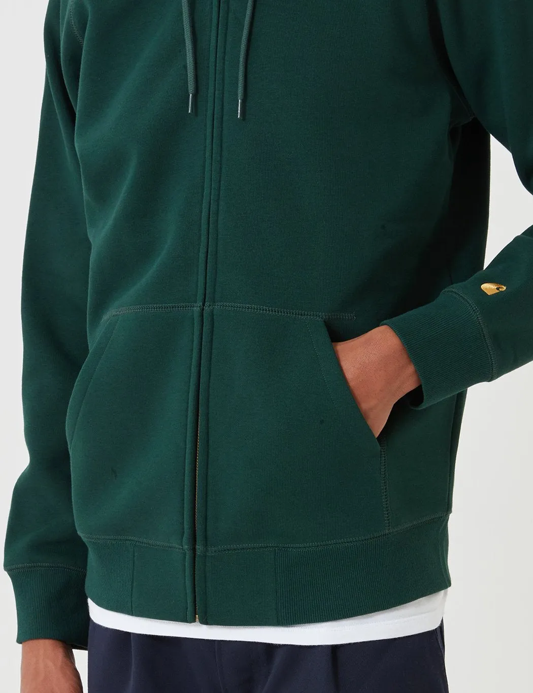 Carhartt-WIP Chase Hooded Zip Jacket - Bottle Green