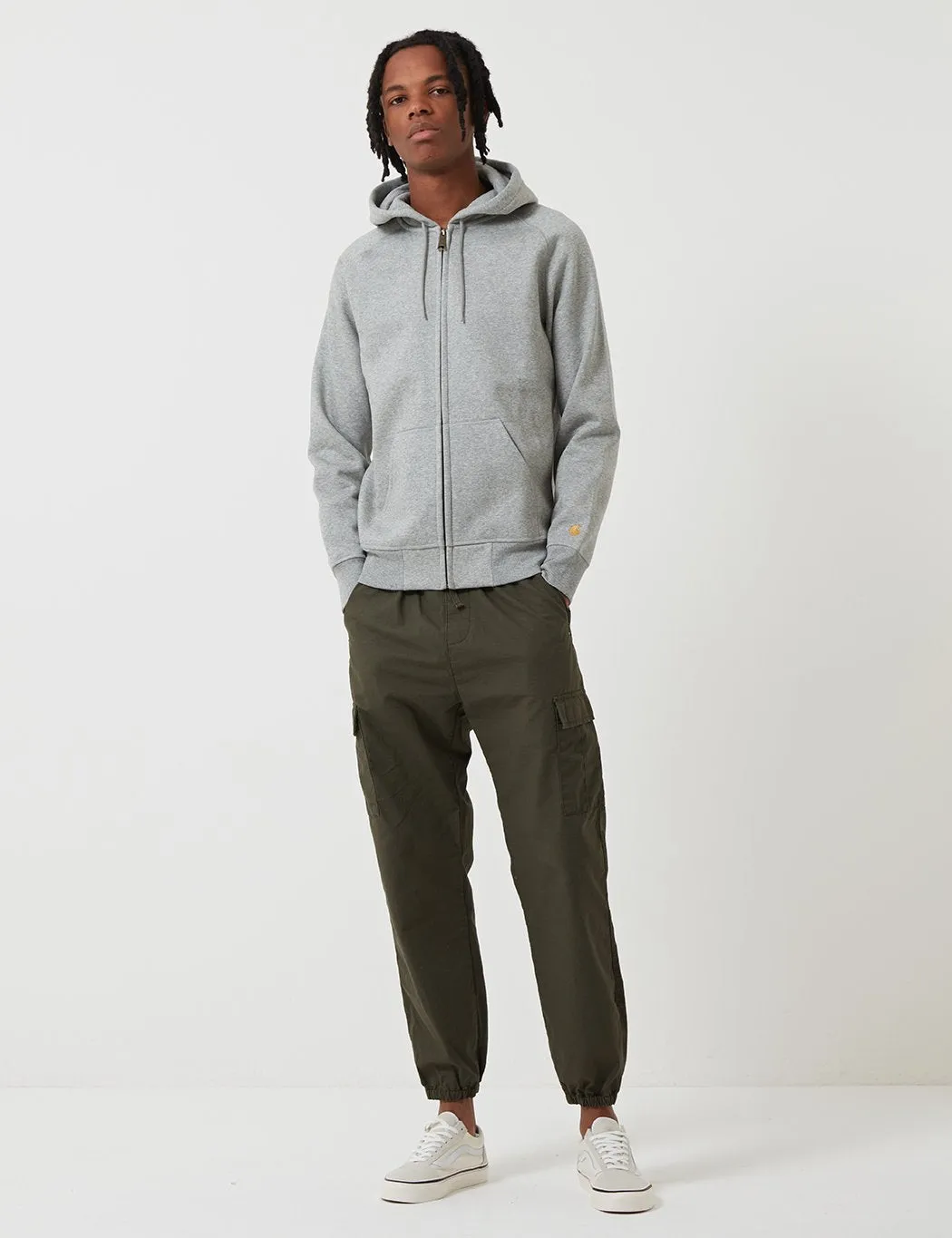 Carhartt-WIP Chase Hooded Zip Jacket - Grey Heather