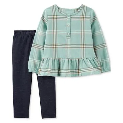 Carter's Toddler Girls Babydoll Shirt and Knit Denim Leggings