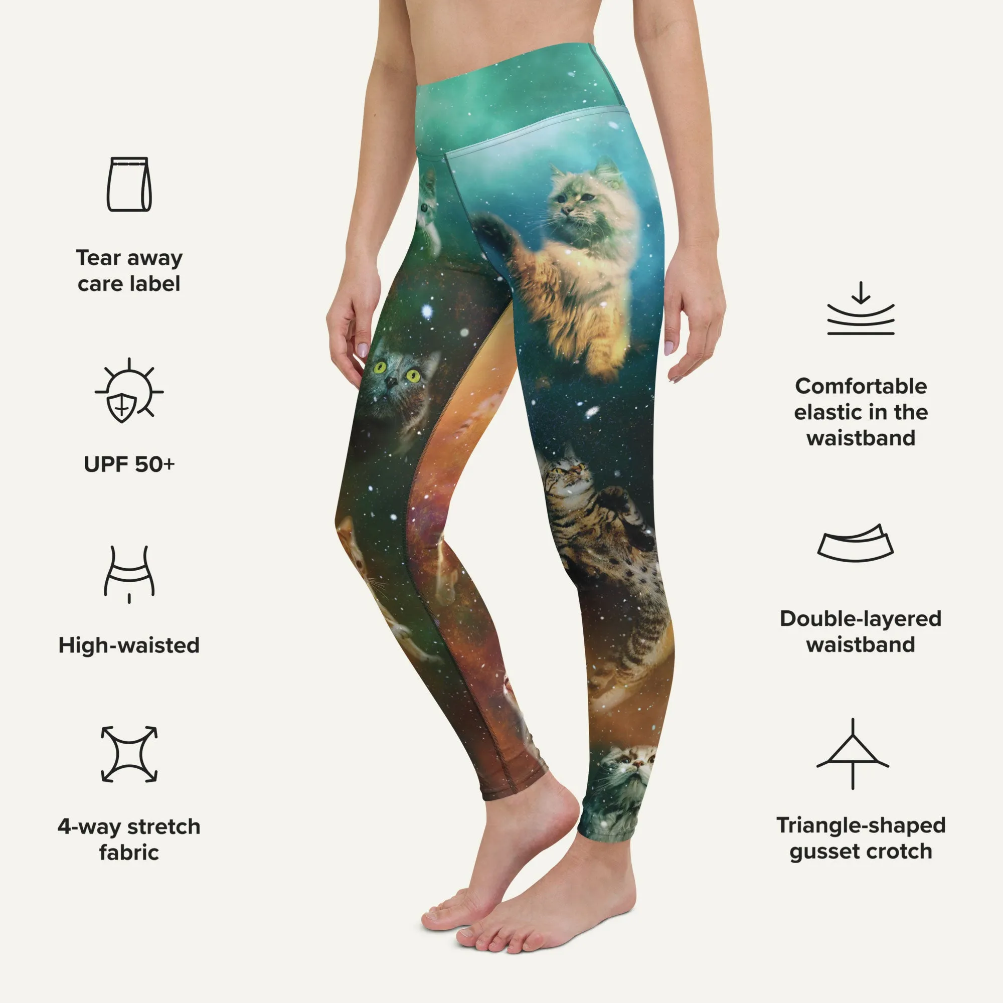 Cats In Space High-Waisted Leggings