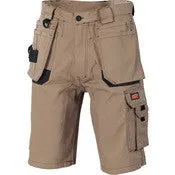 Cotton Drill Shorts - Duratex Cotton Duck Weave Tradies Cargo Shorts - with twin holster tool pocket