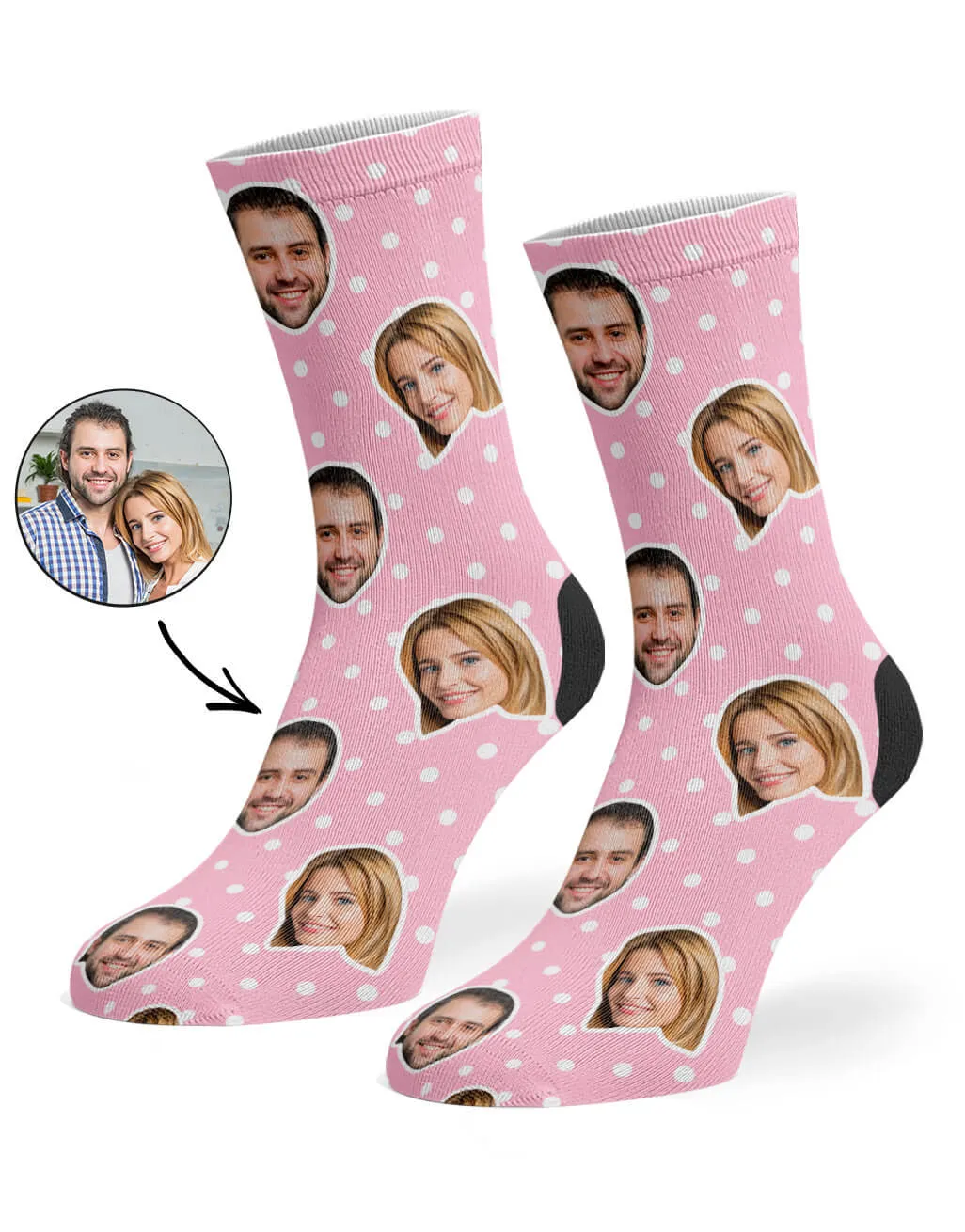 Couples Spotty Face Socks