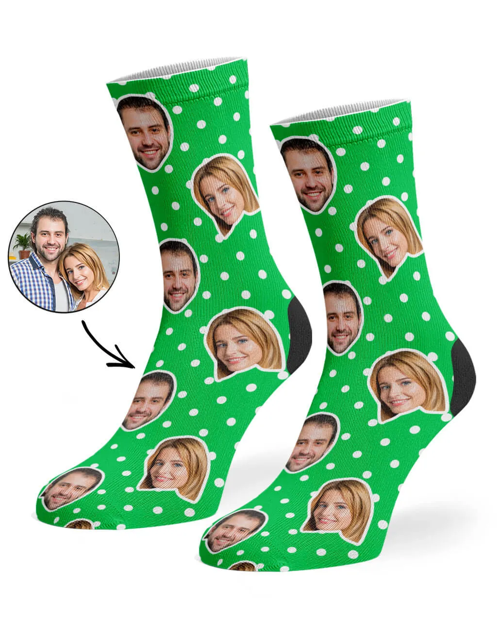 Couples Spotty Face Socks