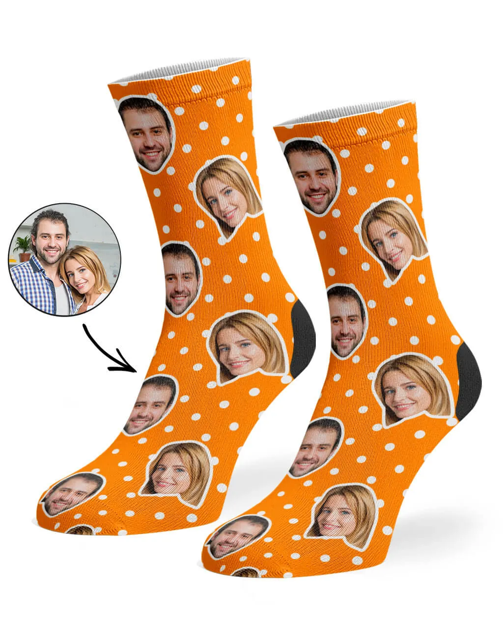 Couples Spotty Face Socks