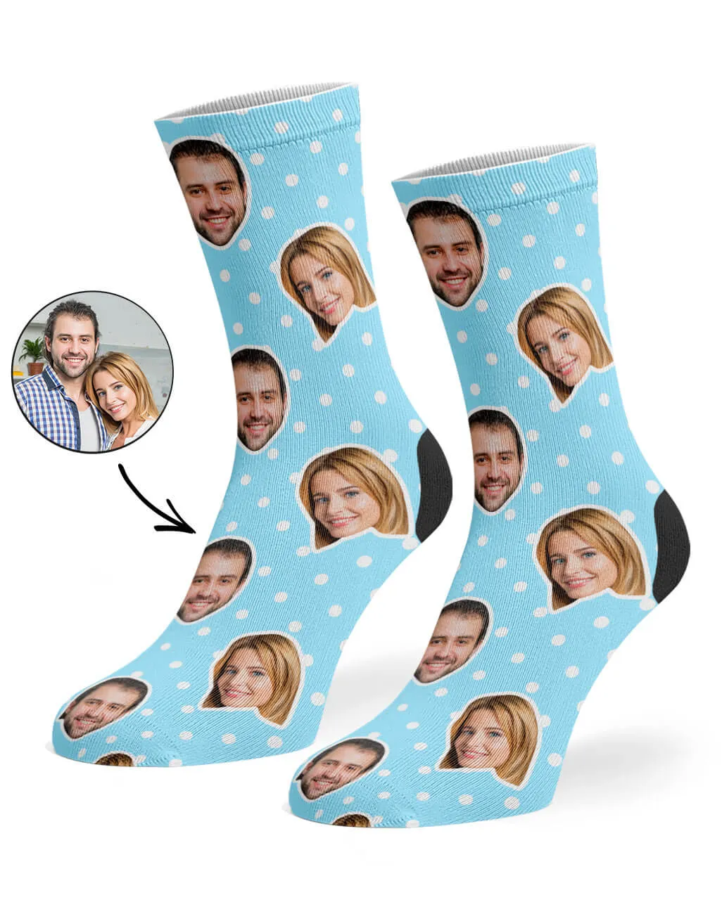 Couples Spotty Face Socks