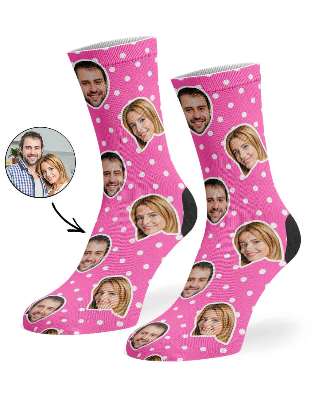 Couples Spotty Face Socks