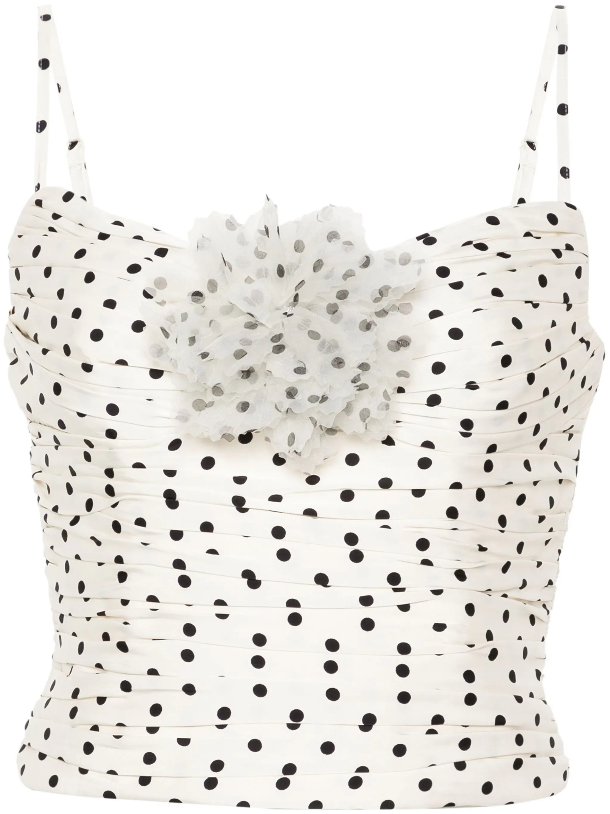 Cream Polka Dot Satin Top