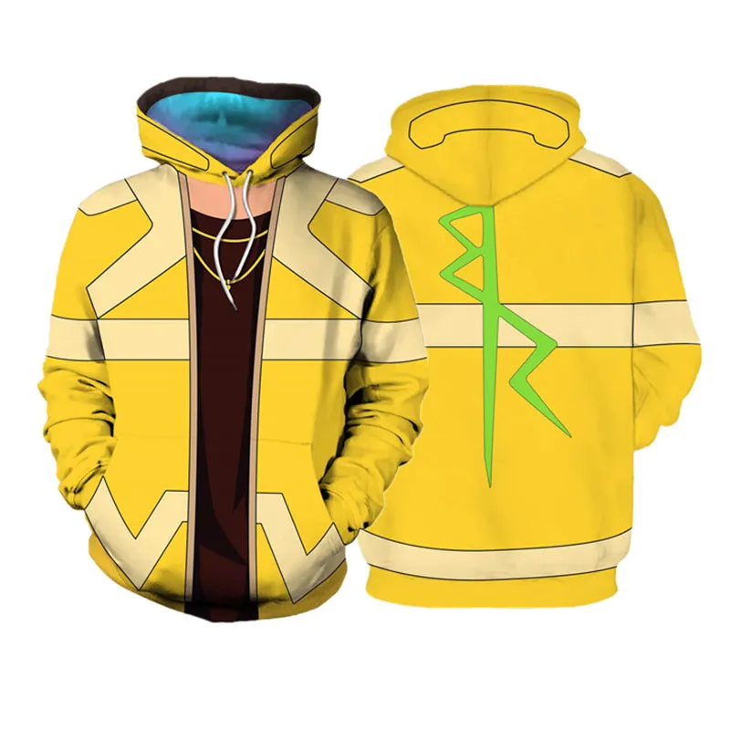 Cyberpunk Hoodie Cyberpunk Yellow Sweatshirts Halloween Hooded Zipper Jacket