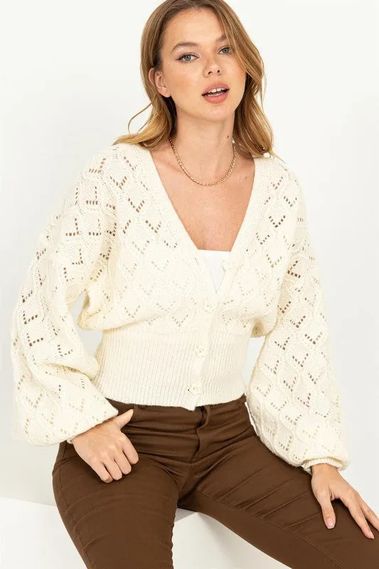 Days Together Pointelle Sweater Cardigan