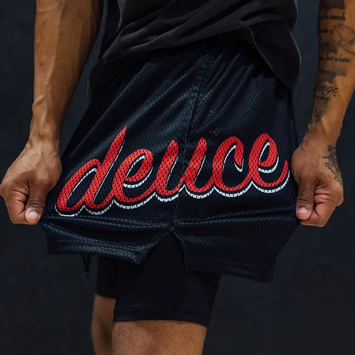 Deuce Mesh Shorts | Black/Red