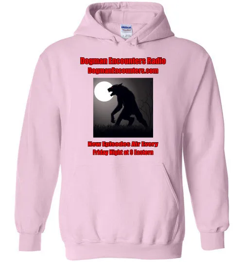 Dogman Encounters Stalker Collection Hooded Sweatshirt (red/black font)