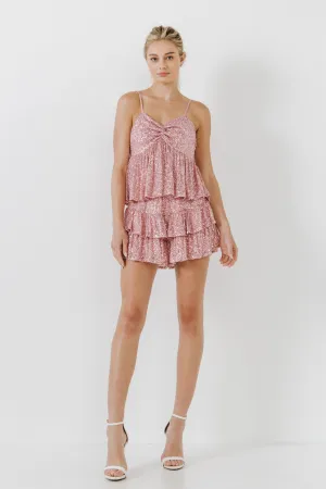 Endless Rose - Sequins Ruffled Skorts