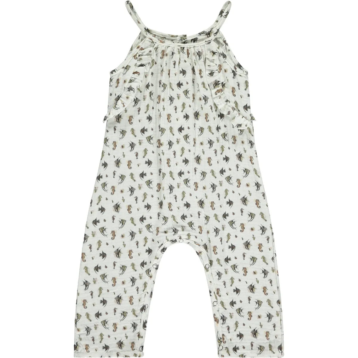 Flora Romper in White Seahorses