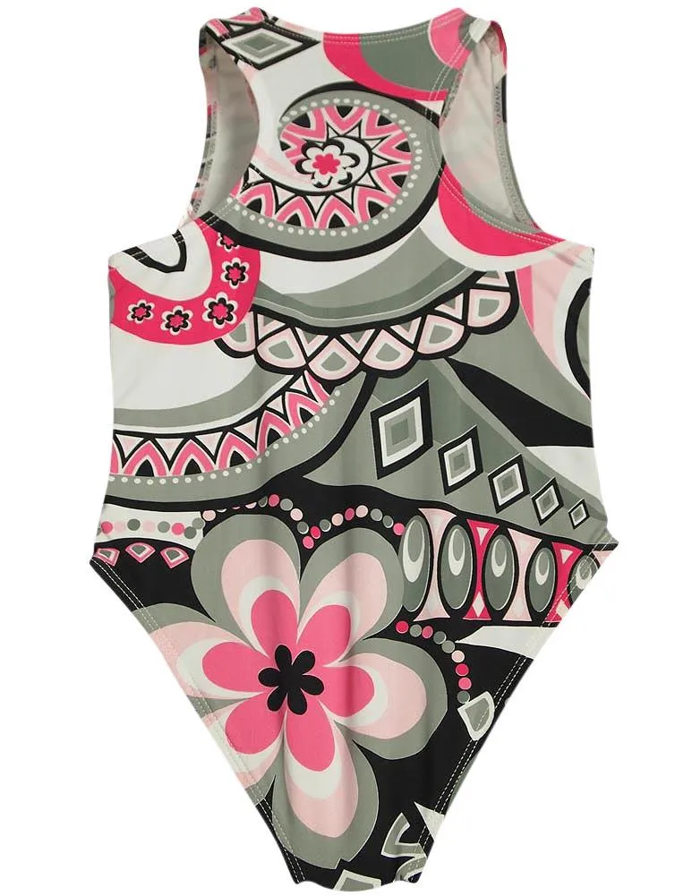 Flowers by Zoe Girls One Piece Swimsuit Bathing Suit Swimwear Sizes 4 - 8, 31486