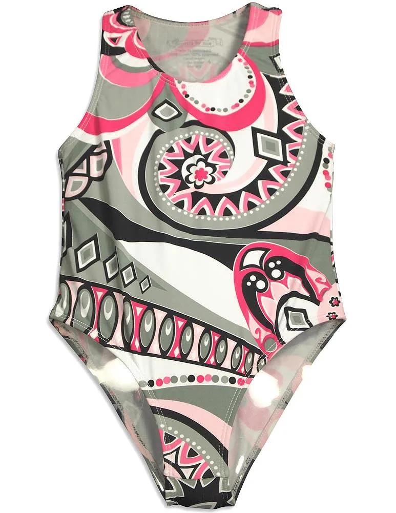 Flowers by Zoe Girls One Piece Swimsuit Bathing Suit Swimwear Sizes 4 - 8, 31486