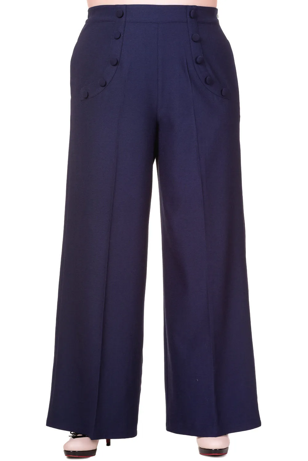 Full Moon Trousers in Navy Blue by Banned