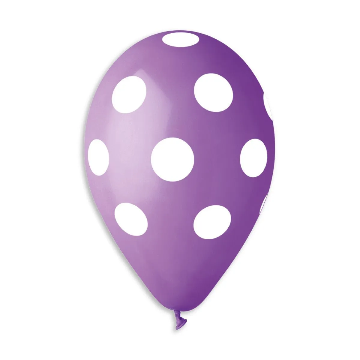 Gemar Latex Balloon #049 Lavender Polka Dots White Printed 12inch 50 Count Solid Color