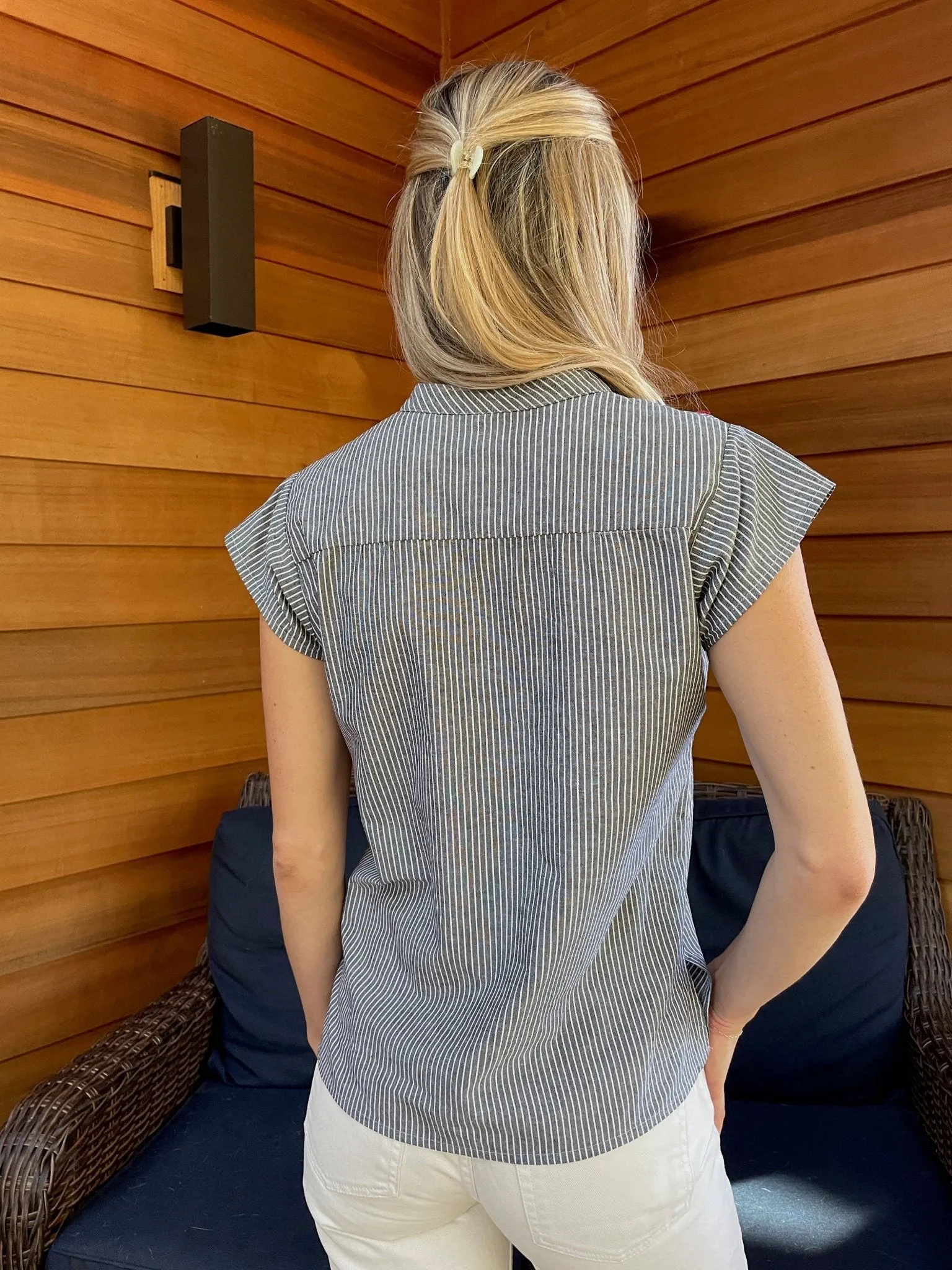 Gianna Blouse in Pinstripe