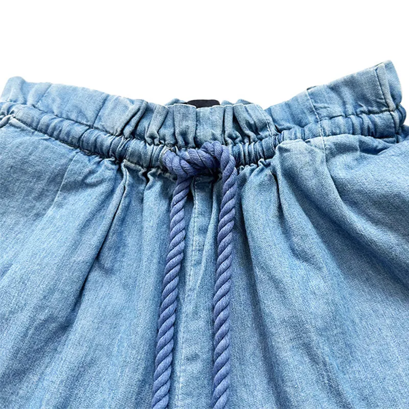 Girl Ruffled Shorts - Blue - SG2302025B