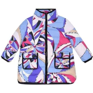 Girls Blue & Pink Puffer Jacket