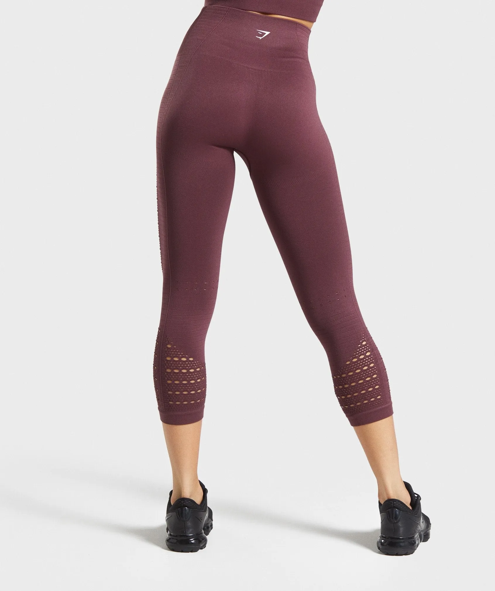 Gymshark Energy  Seamless Cropped Leggings - Berry Red