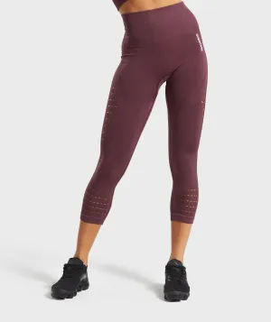 Gymshark Energy  Seamless Cropped Leggings - Berry Red