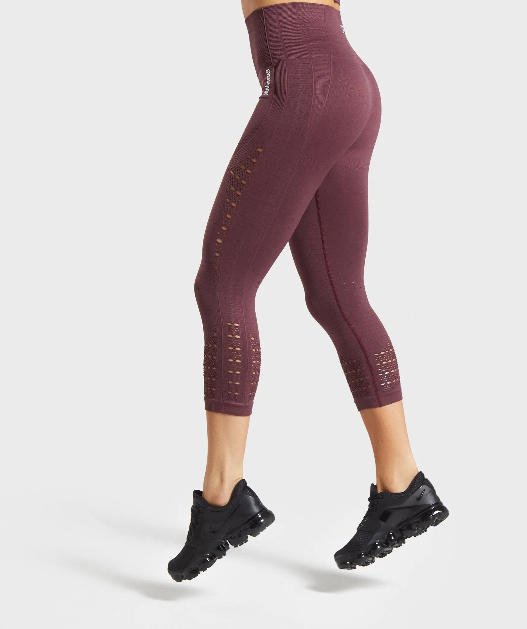 Gymshark Energy  Seamless Cropped Leggings - Berry Red