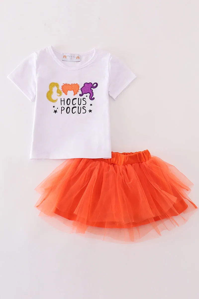 Halloween HOCUS POCUS glitter skorts set