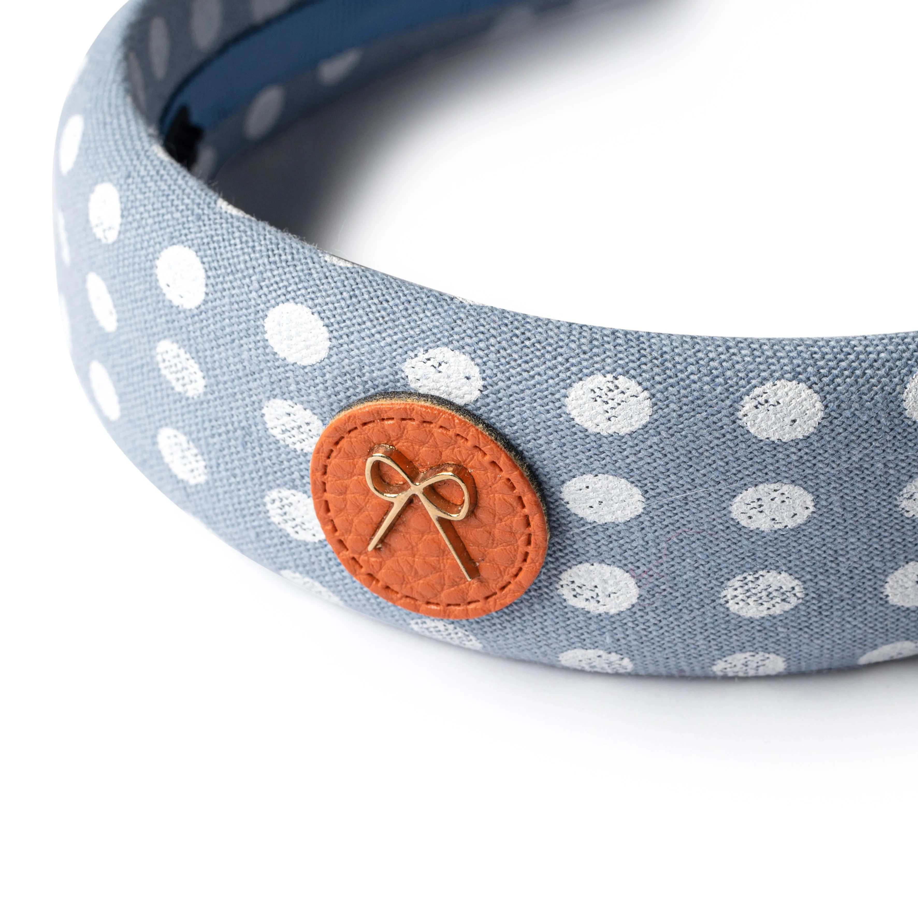 Halo Luxe Polka Dot Padded Headband - Chambray