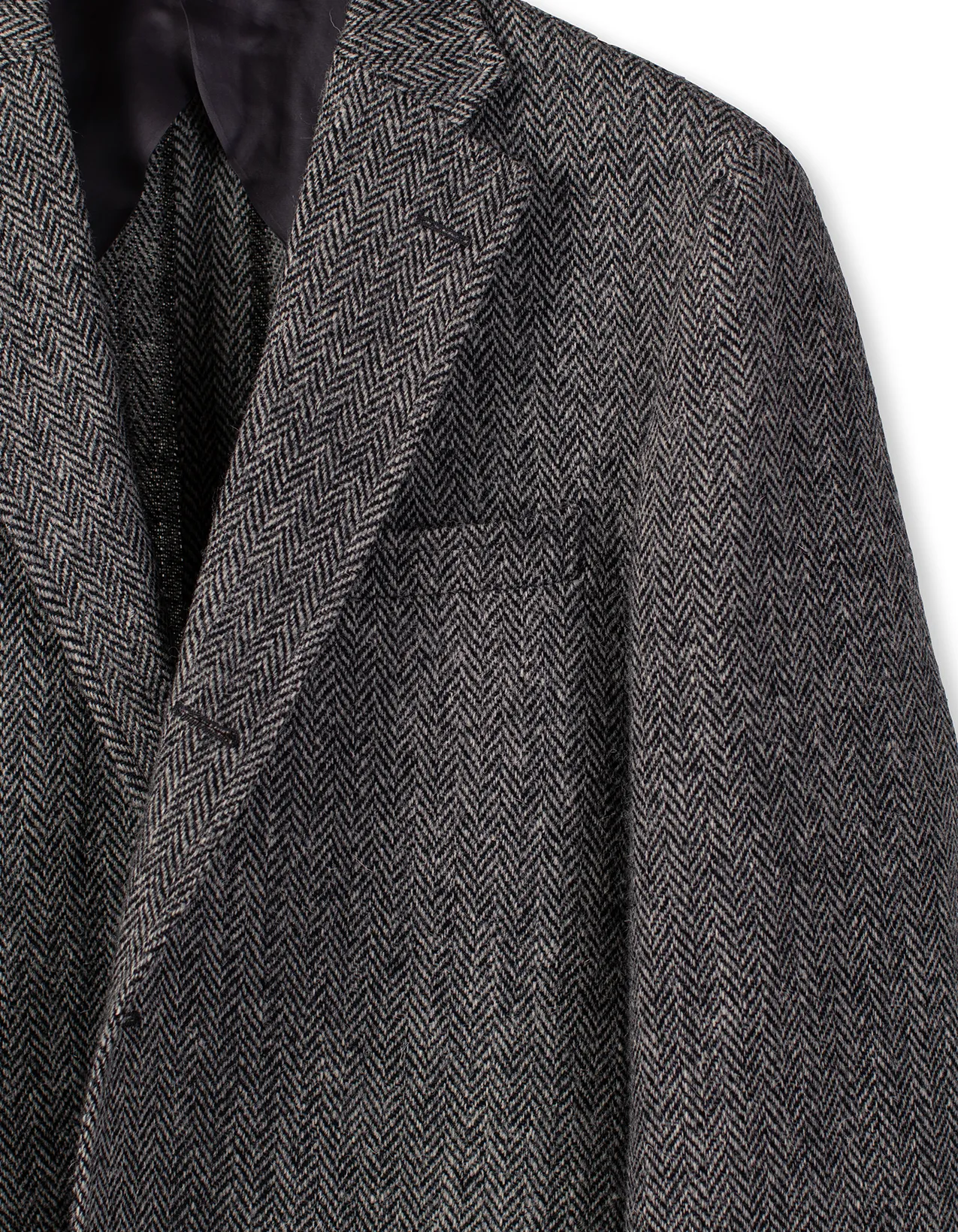 HARRIS TWEED BLACK/WHITE HERRINGBONE SPORT COAT - CLASSIC FIT