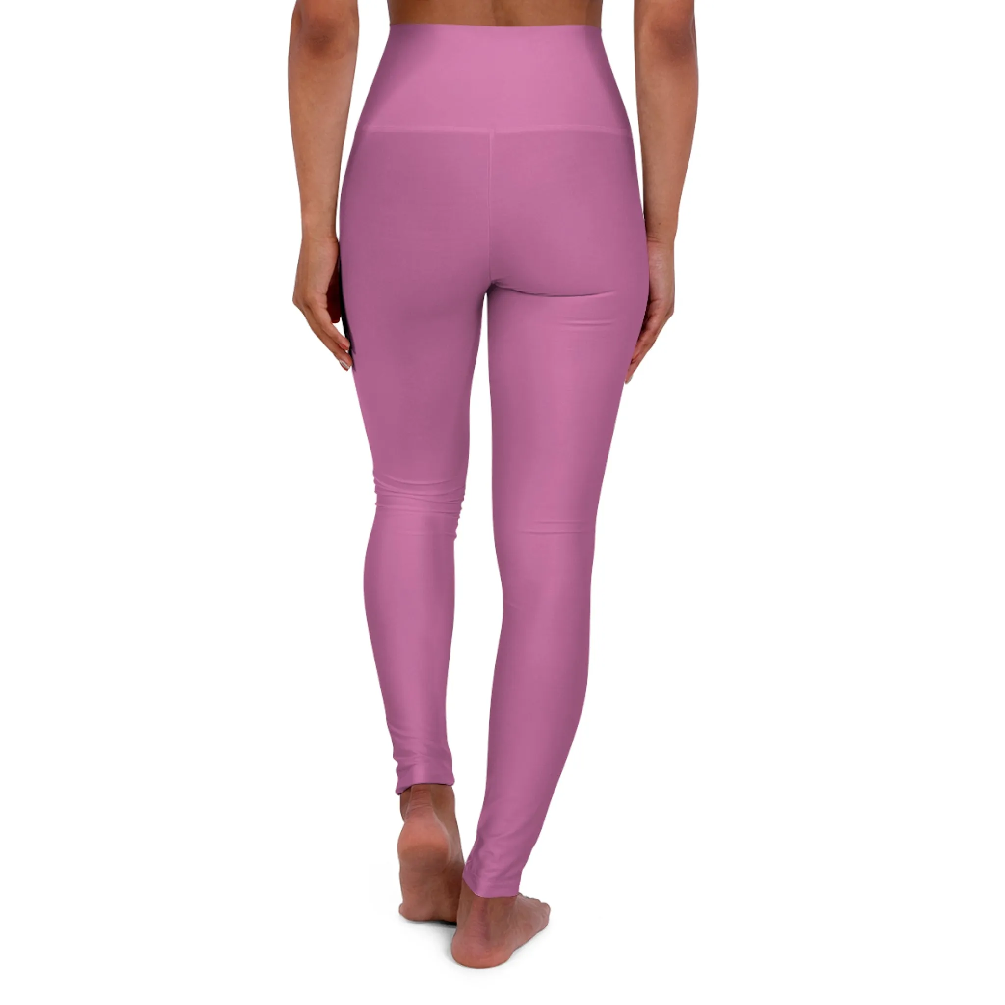 High Waisted Pink Yoga Leggings (AOP)