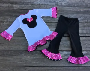 Hot Pink & Black Minnie Mouse Outfit