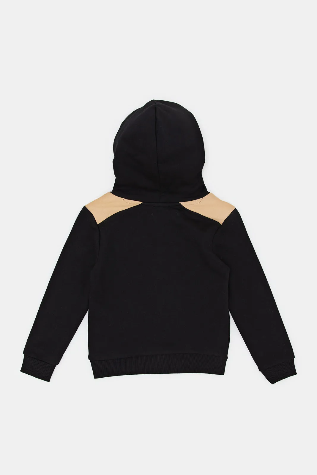 Infant Boys Black Embossed Hooded Sweatshirt