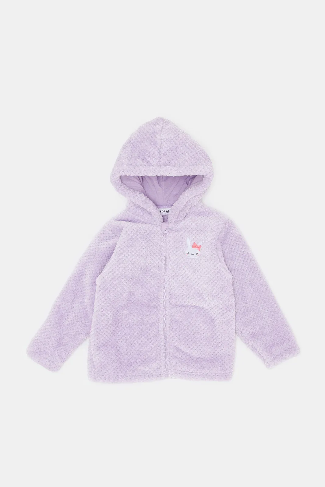 Infant Girls Lilac Hooded Sherpa Sweatshirt